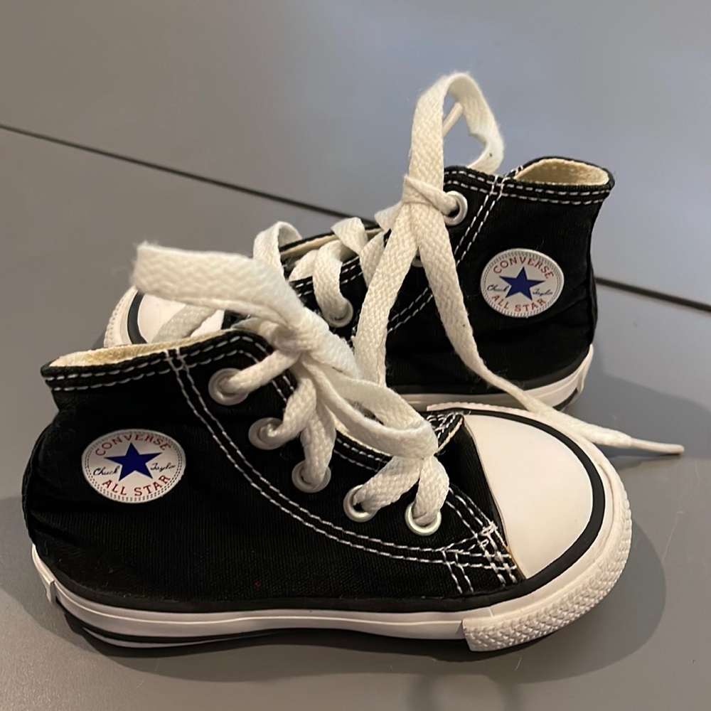 Toddler Black High Top Converse- Like New!